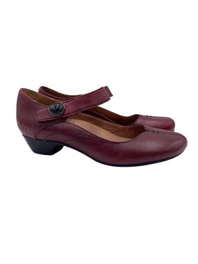 Taos Samba Mary Jane Shoes Women's Size 7 Deep Burgundy Red Low Heel Closed Toe